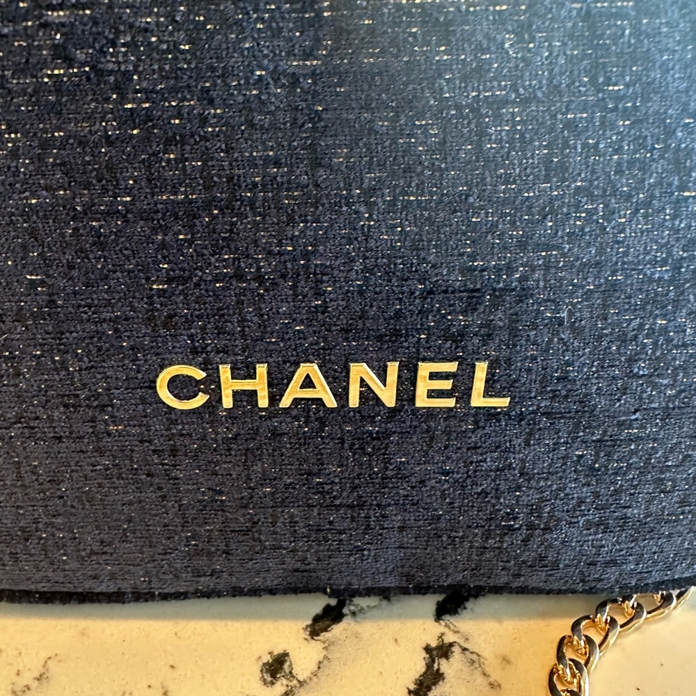 Chanel Blue & Gold Cosmetics Bag - Picture 2 of 7